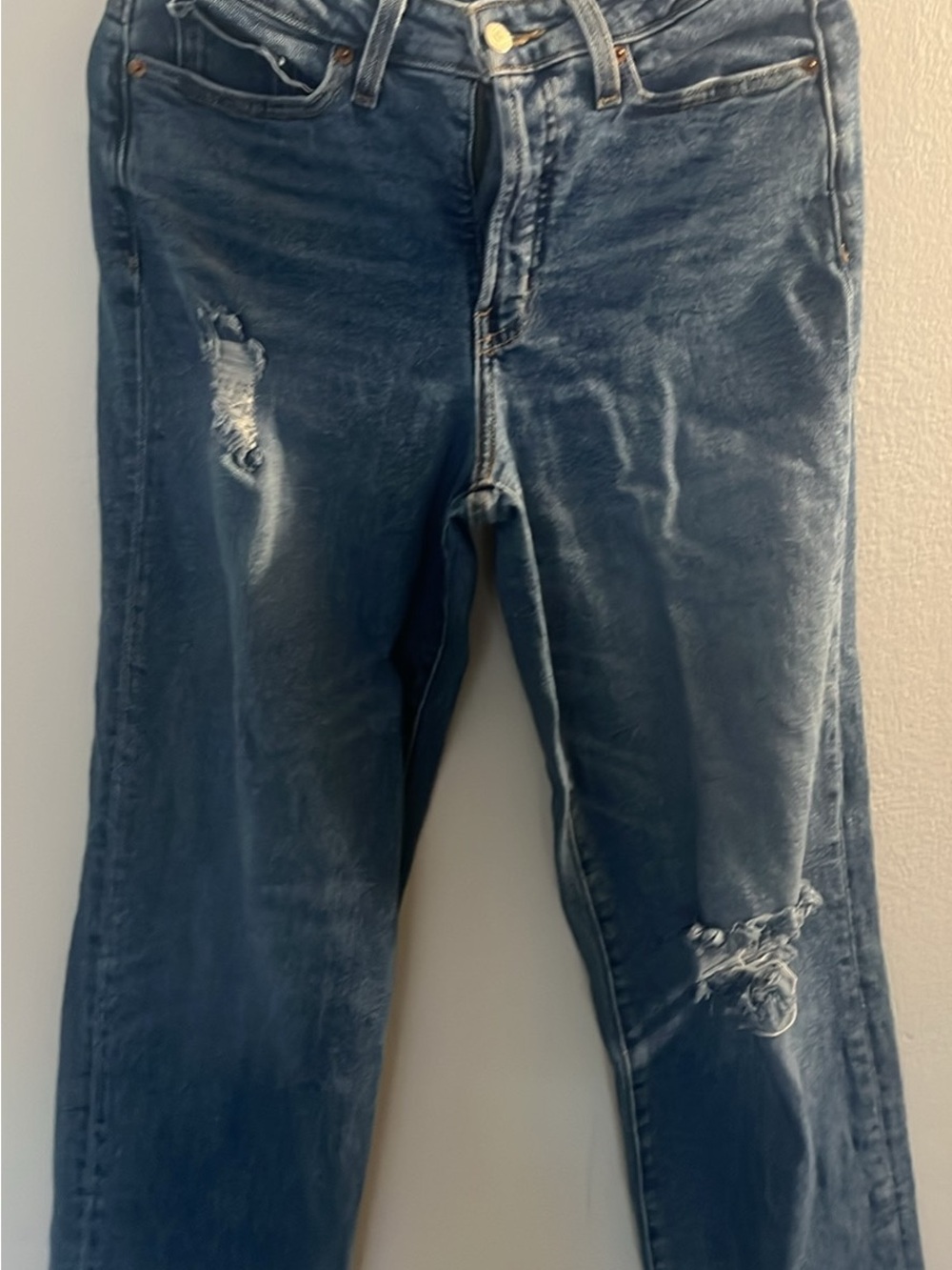 Old Navy Distressed OG loose Blue Jeans